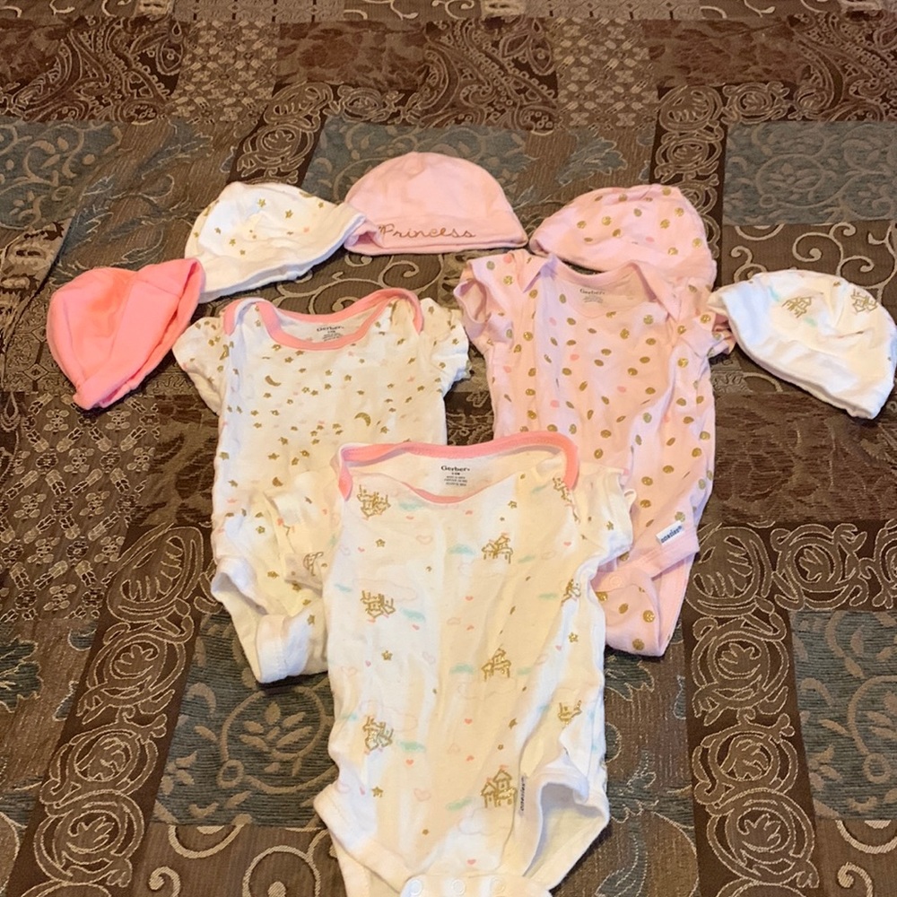 Gerber Princess Hats and Onesies Set